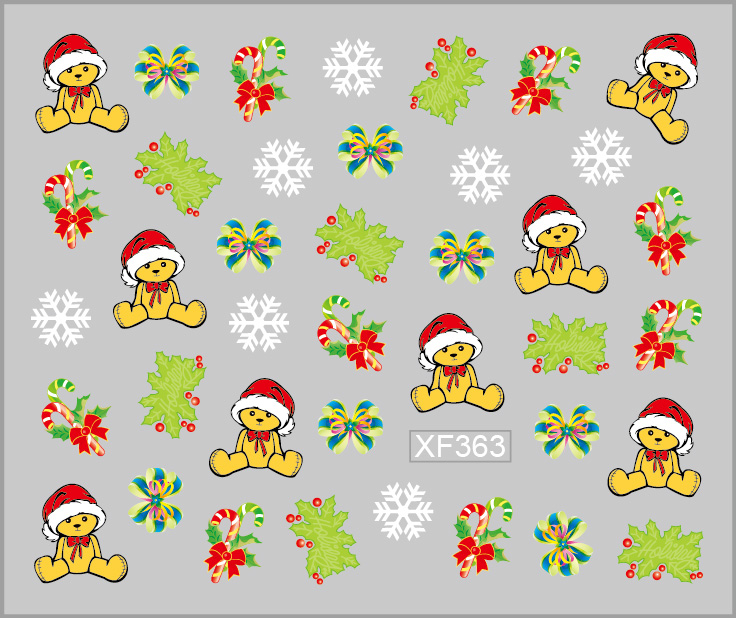 Sticker Nail Art Lila Rossa pentru Craciun, Revelion si Iarna XF363