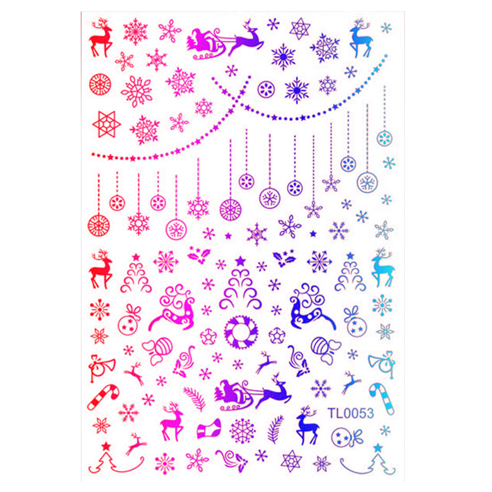 Sticker Nail Art Lila Rossa pentru Craciun, Revelion si Iarna TL0053