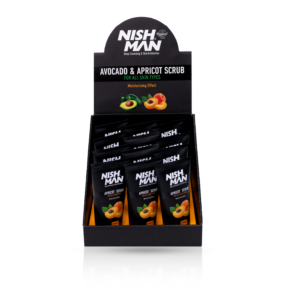 Pachet NISH MAN – Scrub Facial – Apricot – 150 ml – 12 buc Nish Man Ingrijire Ten