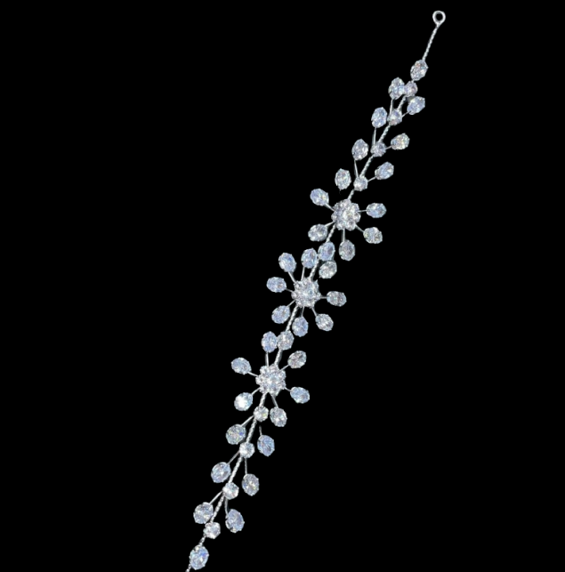 Accesoriu de Par Reglabil, pentru Coafura Mireasa, Model cu Floricica si Cristale Birdye Bride imagine noua