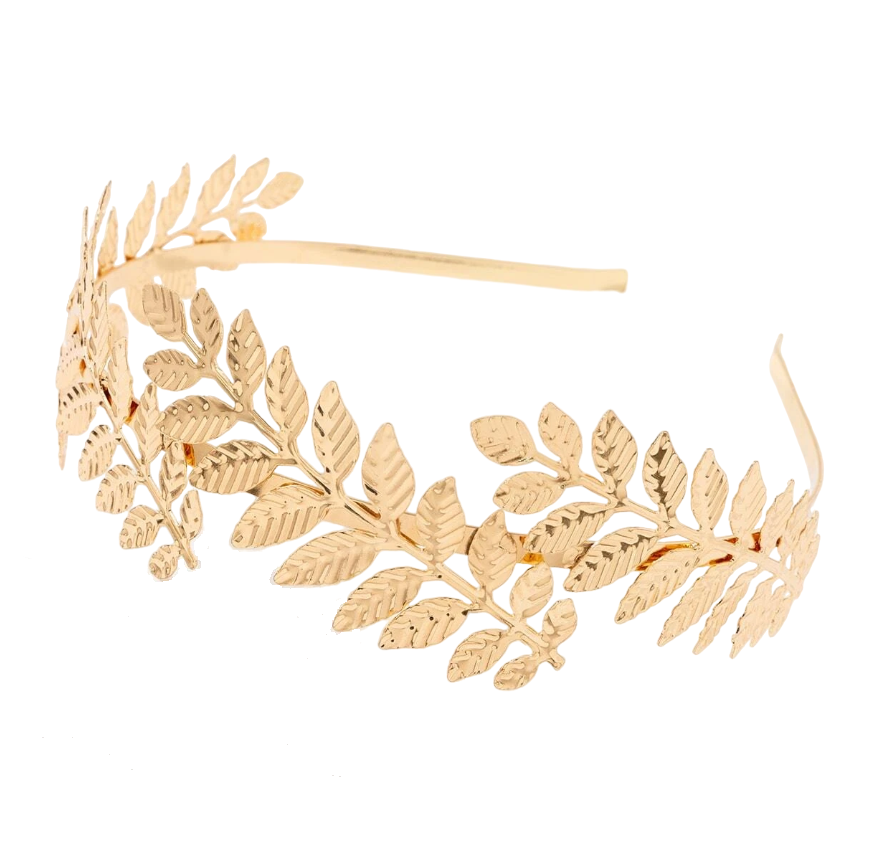 Birdye Bride - Accesoriu de par, coronita pentru coafura mireasa, frunze aurii