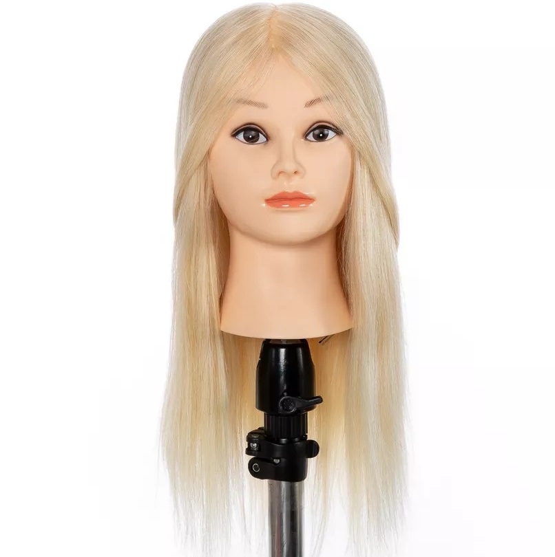 Cap Manechin Par Natural Blond Amy pentru Vopsit si Coafat, 35-40 cm Pauco Profesional imagine noua