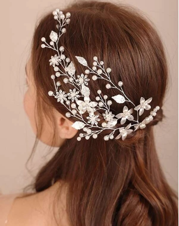 Birdye Bride - Accesoriu de par coronita silver flower glamor