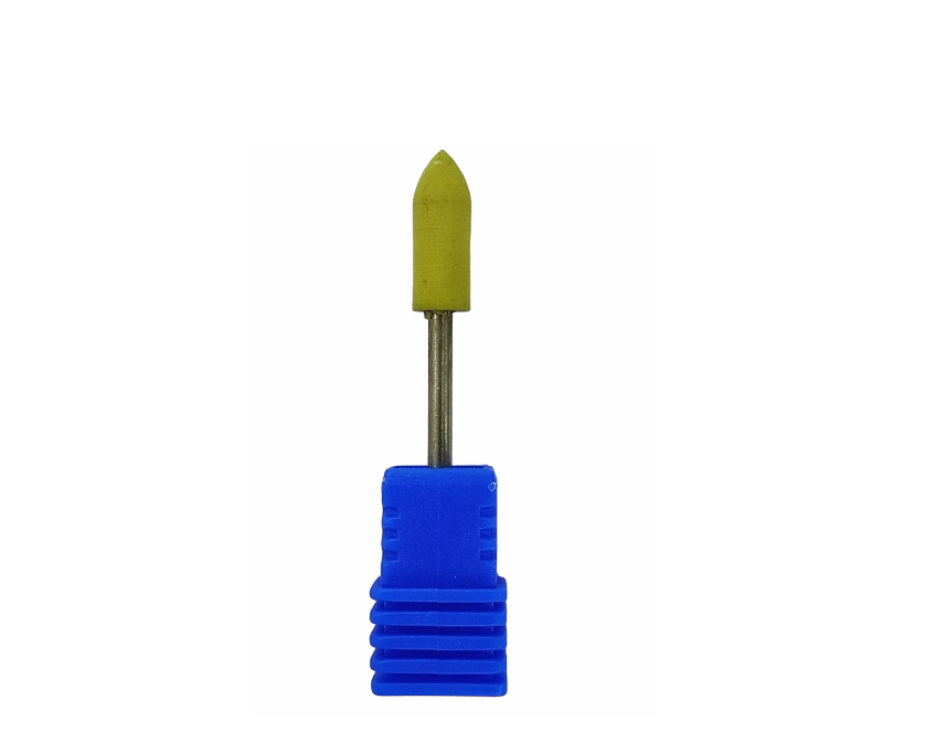 Bit (cap) freza unghii din silicon pentru lustruire fina white 1 buc - 205 yellow