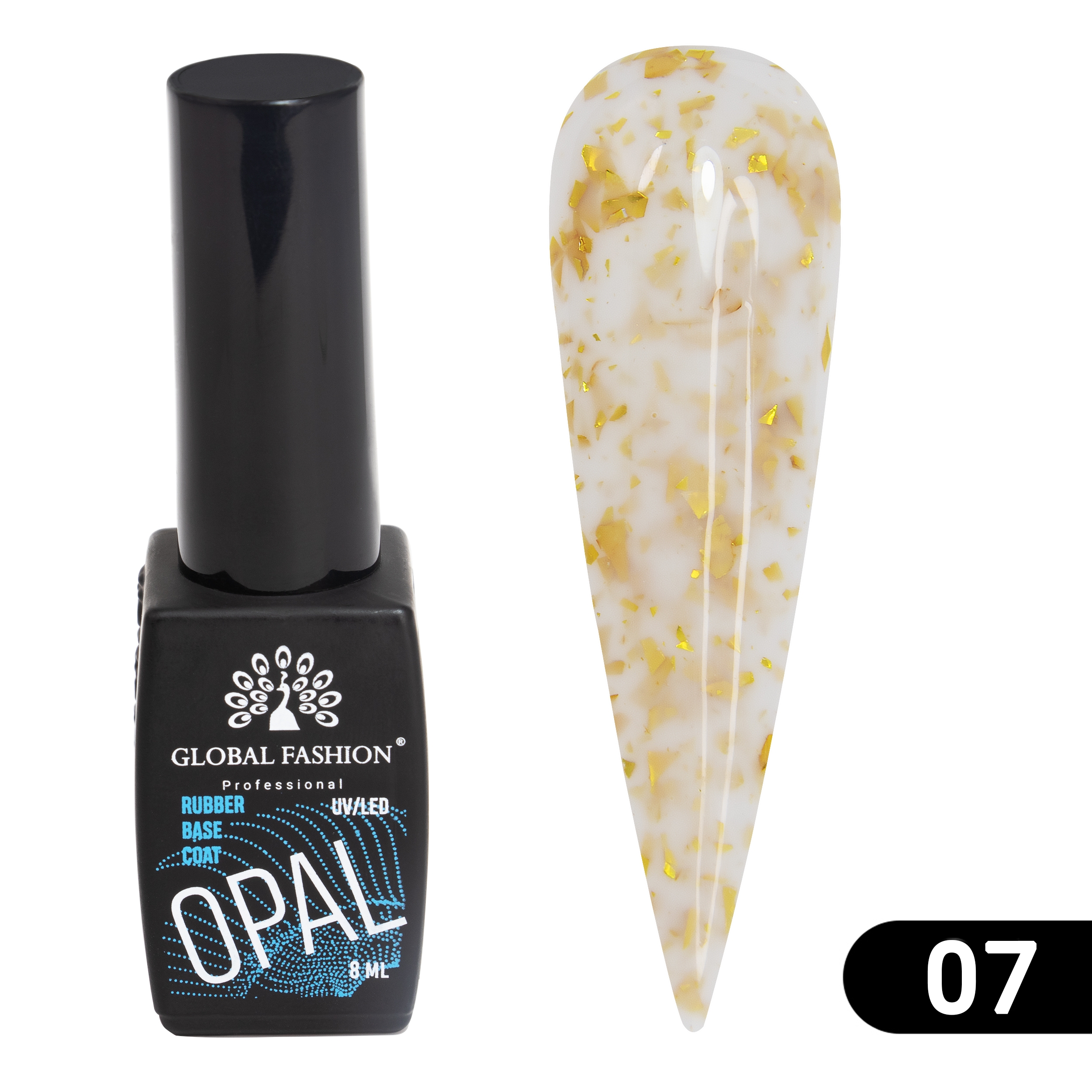 Ogc Rubber base opal flakes global fashion 8 ml, 07
