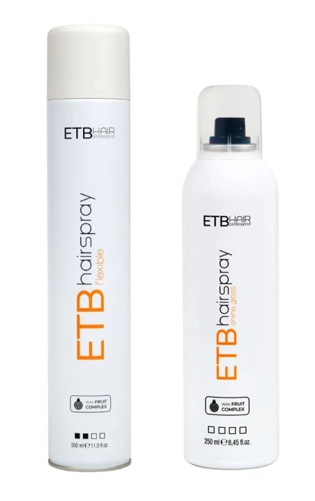 Pachet Fixativ De Păr Profesional si Spray pentru Stralucirea Parului ETB Hair Professional