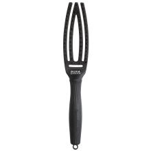 Perie Profesionala Curbata Din Par De Mistret si Nailon Olivia Garden Fingerbrush Care Iconic BoarNylon Full Black S -M