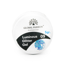 Gel luminiscent Luminous Glitter Gel cu sclipici hexagon 5g, 09