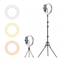 Lampa Circulara Fotografica Inaltime 2.1m + Suport Telefon - Kit Starter Vlogging Premium