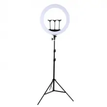 Lampa Circulara LED 35cm, Lumina Rece/Calda, Ring Light cu Trepied, Geanta si 3 Suporturi Telefon