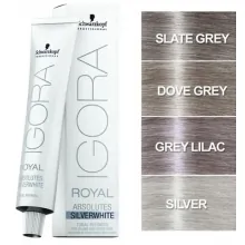 Vopsea de Par Schwarzkopf Professional Igora Royal Absolutes SilverWhite Grey Liliac, 60 ml
