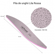 Pila Unghii 100/100, Lila Rossa, Ovala, Gri - 1