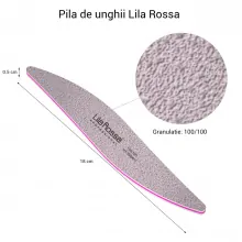 Pila Unghii 100/100, Lila Rossa, Ovala, Gri - 2