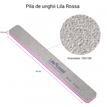 Pila Unghii 100/180 Lila Rossa, Dreptunghica, Gri - 1