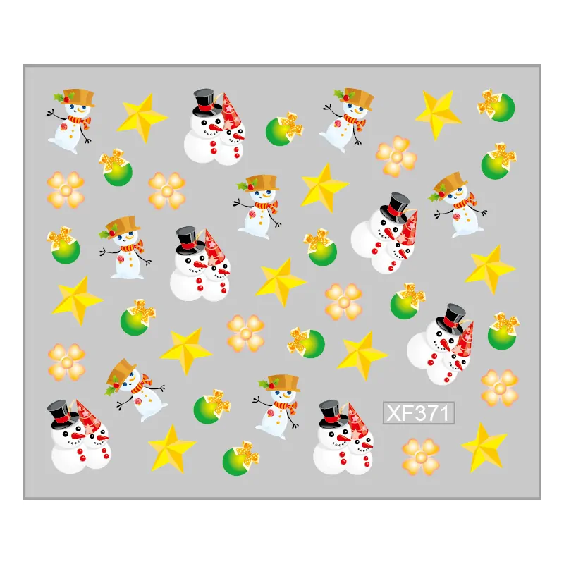 Sticker Nail Art Lila Rossa pentru Craciun, Revelion si Iarna XF371 - 1