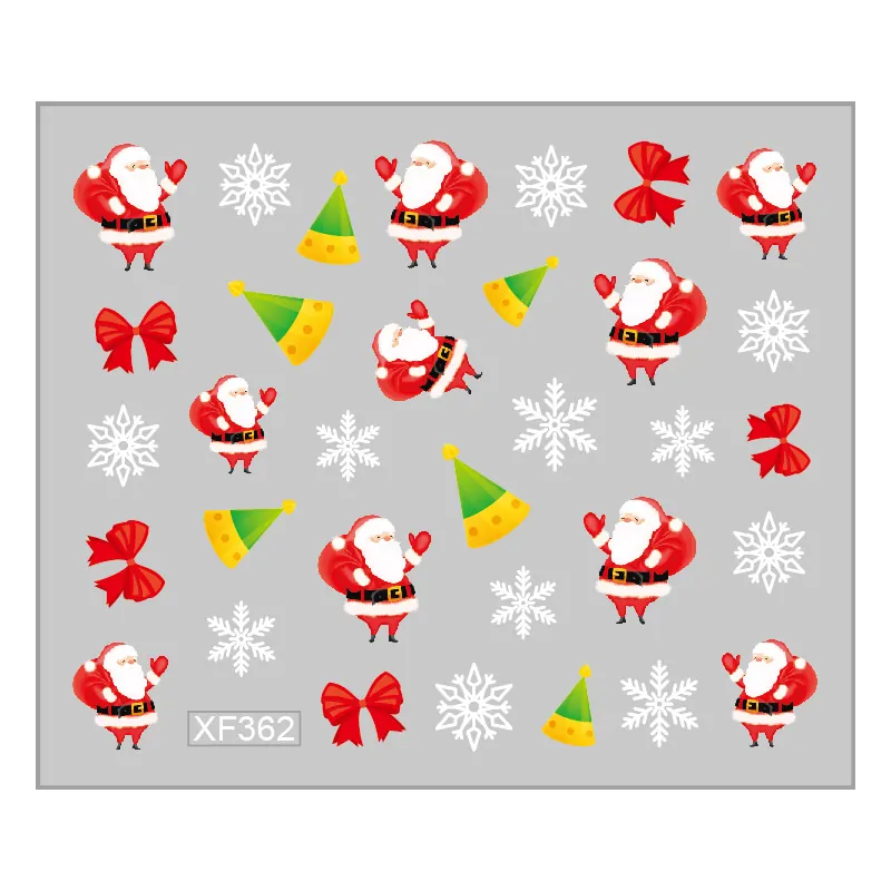 Sticker Nail Art Lila Rossa pentru Craciun, Revelion si Iarna XF362 - 1