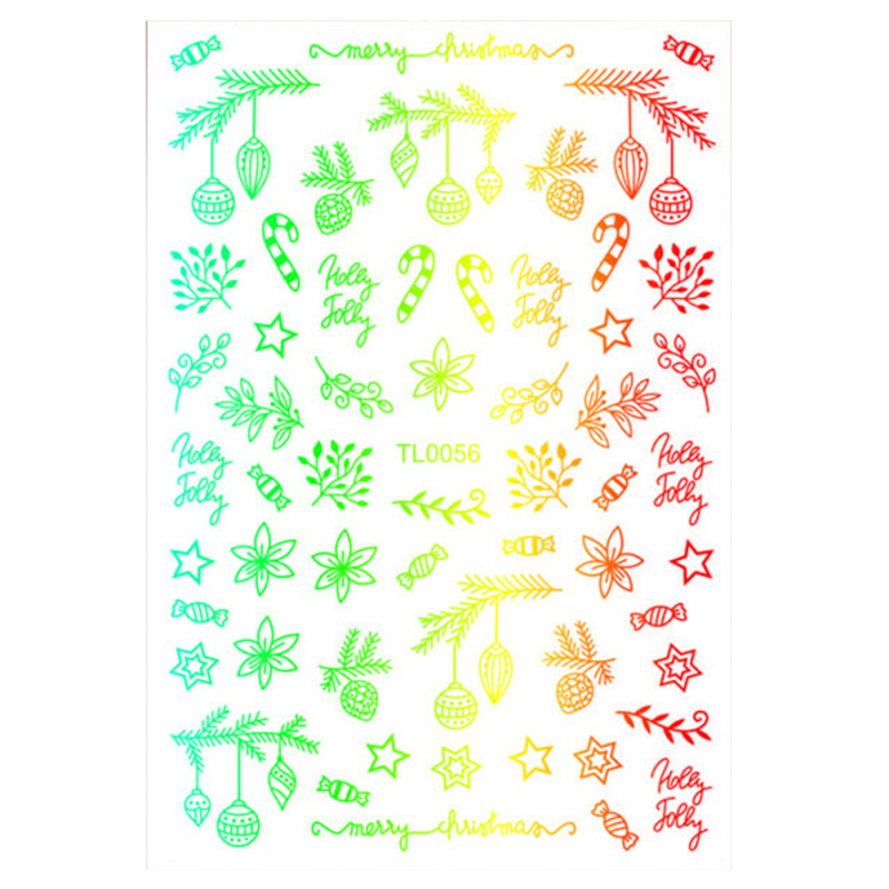 Sticker Nail Art Lila Rossa pentru Craciun, Revelion si Iarna TL0056 - 1