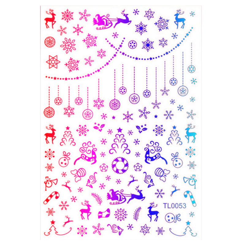 Sticker Nail Art Lila Rossa pentru Craciun, Revelion si Iarna TL0053 - 1