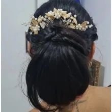 Ace de Coc Bridal Silver Flower Hairpin, Set 3 Piese - 4
