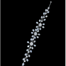 Accesoriu de Par Reglabil, pentru Coafura Mireasa, Model cu Floricica si Cristale - 1