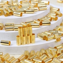 Accesorii pentru Codite Afro/Box Braids Gold Sand, Set 120 Inele Aurii - 1