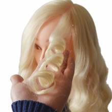 Cap Manechin Par Natural Blond Amy pentru Vopsit si Coafat, 35-40 cm