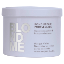 Mască Mov Reparatorare Schwarzkopf BLONDME Bond Repair – Anti-Galben, Claritate și Forță pentru Părul Blond, Gramaj: 5