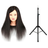 Set Trepied + Manechin Par Natural 100% pentru Coafat, Vopsit, Decolorat, Maria Brunet, 45-50 cm + Suport Prindere