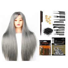 Set Kit Coafor pentru Exersat Impletituri Indila, Perie de Tapat, Ace de Coc si Clipsuri