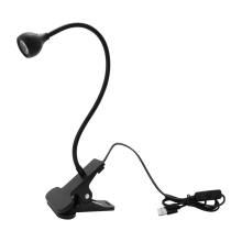 Lampa LED-Lanterna cu Clema, Flexibila, cu Conector USB, 3W, neagra