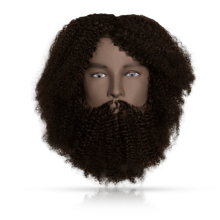 Cap Manechin Barbat cu Barba  EXALTO - SCOTT - Par Afro 100% natural