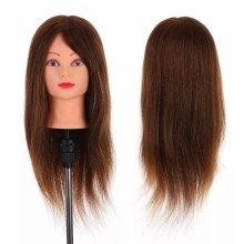 Set Frizerie Star Hair, Cap Manechin Par Natural 100%, 50-55 cm, Set Foarfece Tuns si Filat Dubla, Set 10 Piepteni
