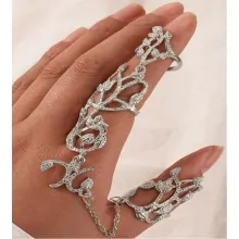 Inel Argintiu pentru Poze Manichiura, Flower  Design