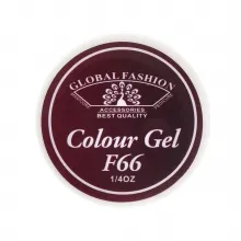 Gel Color Unghii, Vopsea de Arta Global Fashion, Seria Rose Red F66, 5g