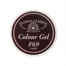 Gel Color Unghii, Vopsea de Arta Global Fashion, Seria Rose Red F69, 5g