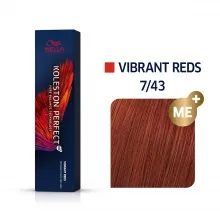Vopsea de Par Wella Koleston Perfect Me + Vibrant Reds 7/43, 60 ml