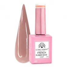 Rubber Base Coat French, Global Fashion, 15 ml, 03 Nude