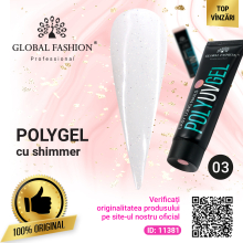 Polygel cu Sclipici 30, Global Fashion, 30 g