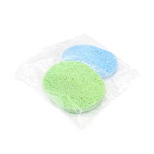 Set 2 bucati, burete pentru curatare fata, oval, albastru/verde